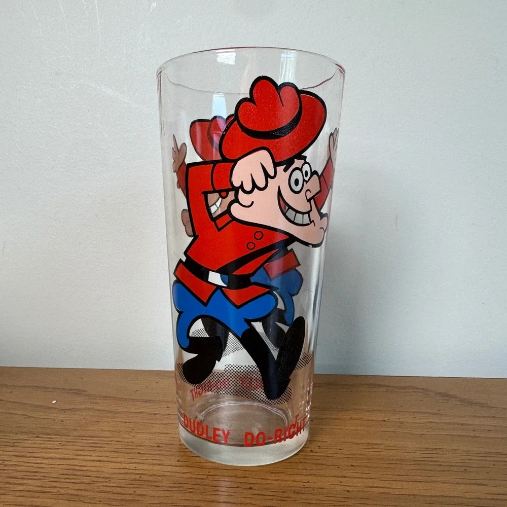 Vintage Dudley Do-Right Glass P.A.T. Ward Productions Rocky‎ Bullwinkle